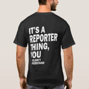 Camiseta Cargo De Repórter Título Tee Gift Mens Mulheres
