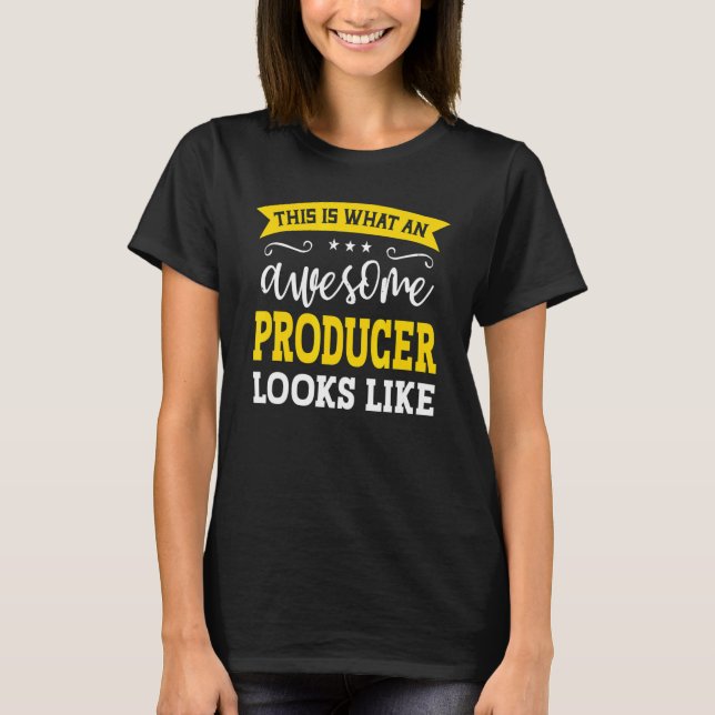 Camiseta Cargo do Produtor Título do Funcionário Funny Work (Frente)