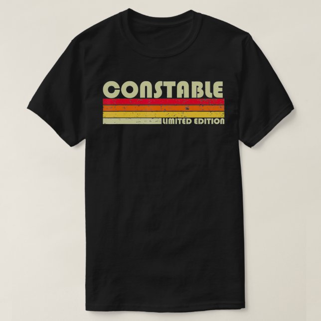 Camiseta Cargo Engraçado CONSTÁVEL Profissão de Título de P (Frente do Design)