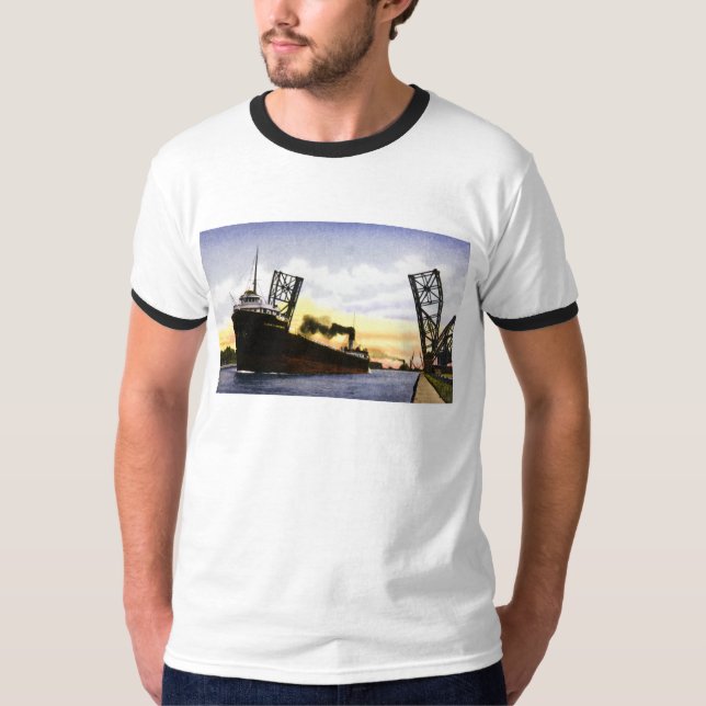 Camiseta Cargueiro vazio que passa a ponte de Bascule, (Frente)