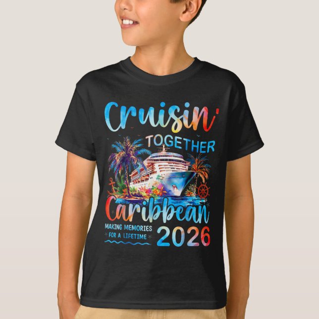 Camiseta Caribbean Cruise 2026 Family Vacation Cruisin’ Tog (Frente)