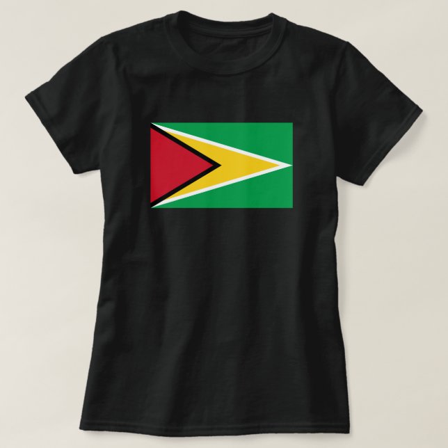 Camiseta Caribe de Independência de Bandeira da Guiana (Frente do Design)