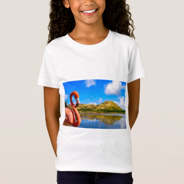 Camiseta Caribe flamingo em Ruas gatinhos T-Shirt (Frente)