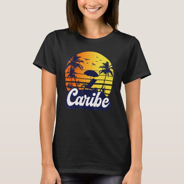 Camiseta Caribe Sunset Beach Retro (Frente)