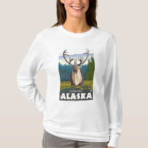 Camiseta Caribu no selvagem - Fairbanks, Alaska