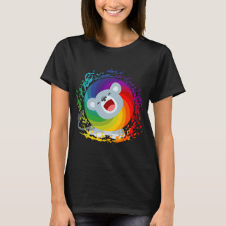 Camiseta Caricatura Bela Arco-Íris Branco Lion Mulheres T-S