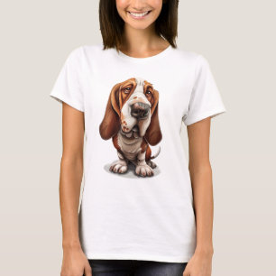 Camiseta Caricatura Bela E Engraçada De Na moda De Um Basse