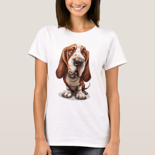 Camiseta Caricatura Bela E Engraçada De Na moda De Um Basse (Frente)
