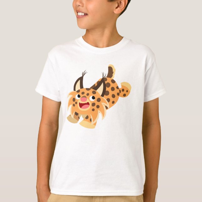 Camiseta Caricatura Bestial Bobcat, Camisa-T (Frente)