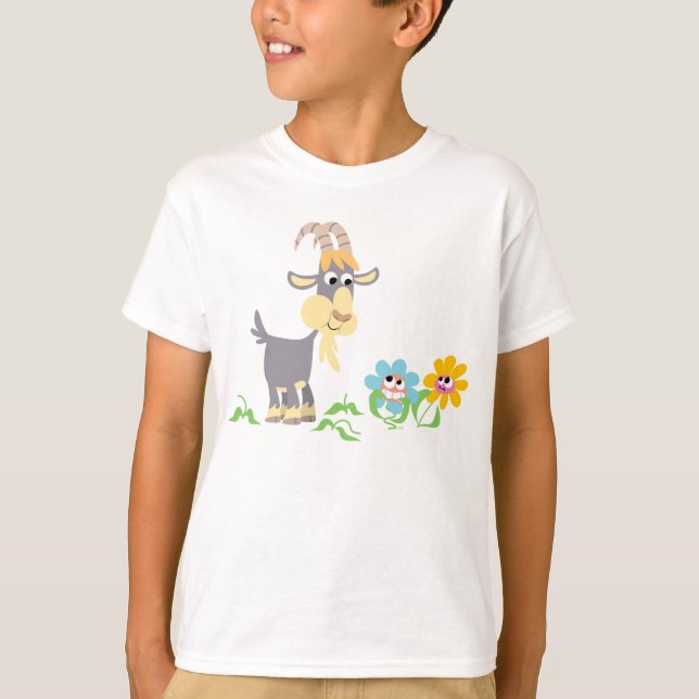 Camiseta Caricatura Bestial e Flores, Camiseta-T (Frente)