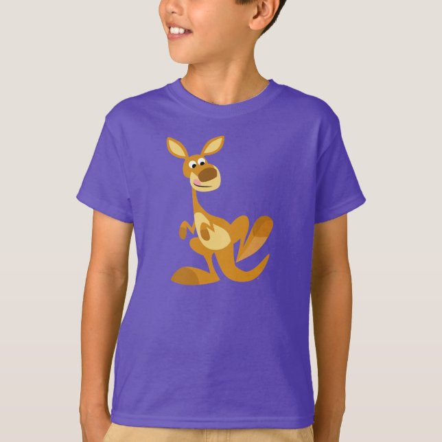 Camiseta Caricatura Bestial Kangaroo Crianças T-Shirt (Frente)