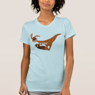 Camiseta Caricatura Bonita Pulando Kangaroo Mulheres T-Shir