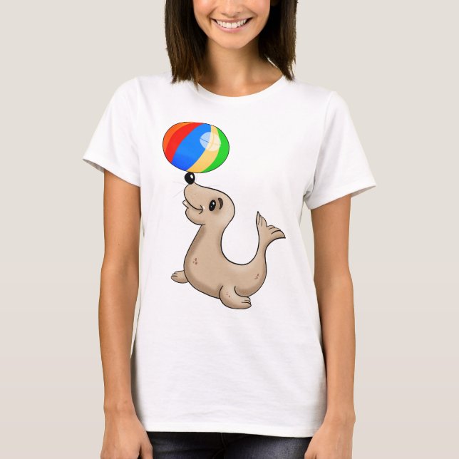 Camiseta Caricatura Brincando com Bola (Frente)