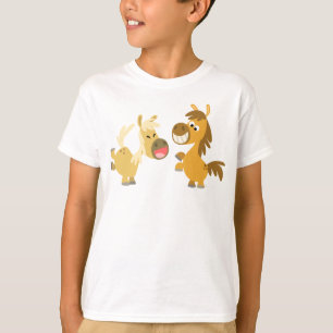 Camiseta Caricatura Cheerful Ponies Crianças T-shirt