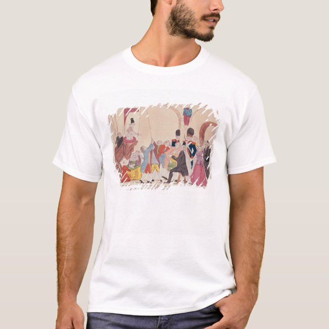 Camiseta Caricatura da maneira de fazer aristocrático (Frente)