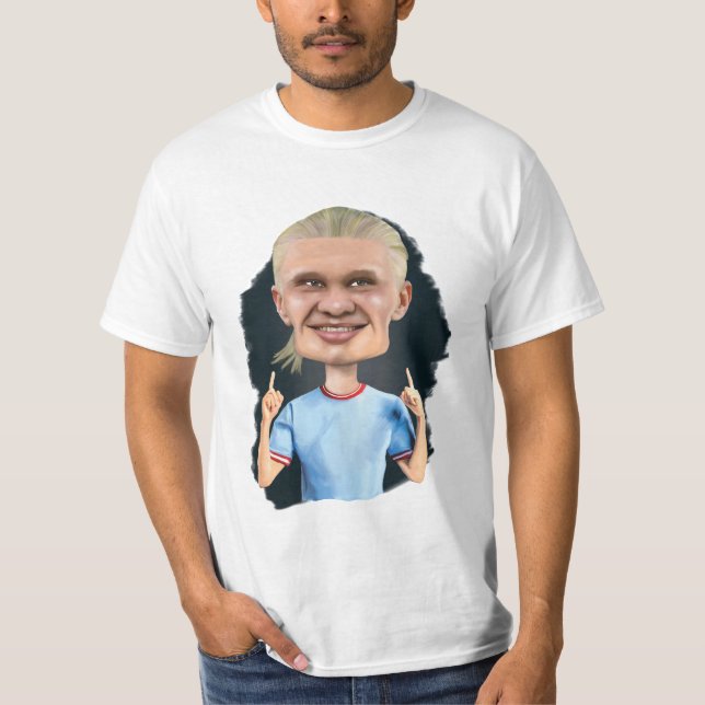 Camiseta Caricatura de Erling Haaland (Frente)