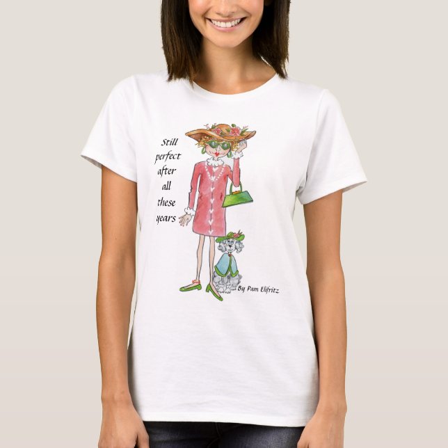 Camiseta Caricatura De Mulher Confiante E Perfeita (Frente)