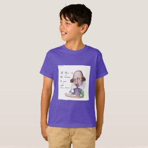 Camiseta Caricatura de Shakespeare e Citação de Tempestade
