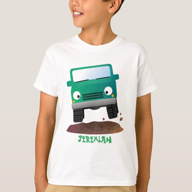 Camiseta Caricatura de veículos todo-o-terreno 4X4 (Frente)