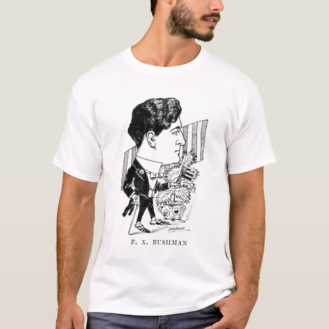 Camiseta Caricatura do ator do filme silencioso de Francis (Frente)