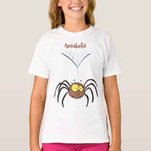 Camiseta Caricatura engraçada de aranha fofa
