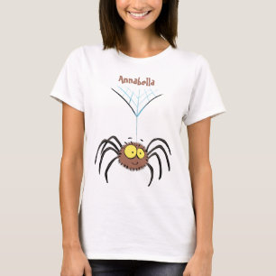 Camiseta Caricatura engraçada de aranha fofa