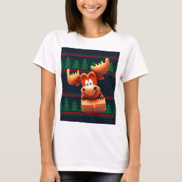Camiseta Caricatura Moose com Camisa-Presente de Natal