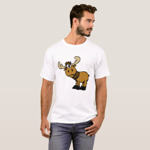 Camiseta Caricatura Moose curiosa  escolher cor de fundo