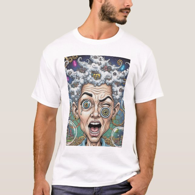 Camiseta Caricatural de Expressão Louca - Exclusiv (Frente)