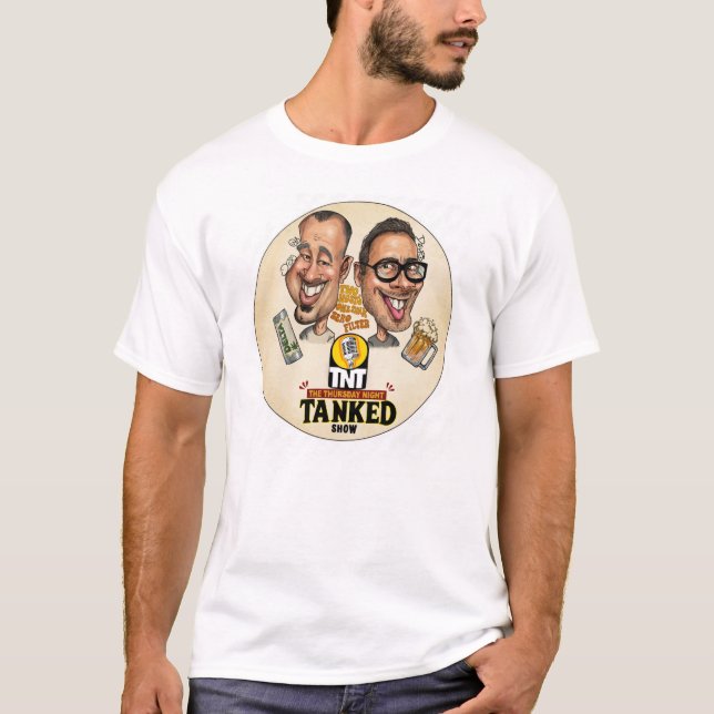 Camiseta Caricatural de Quinta à Noite Hand-Drawn  (Frente)
