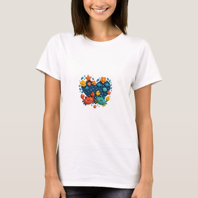 Camiseta Caricaturas com coração (Frente)