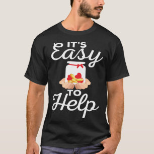 Camiseta Caridade legal É fácil ajudar voluntários