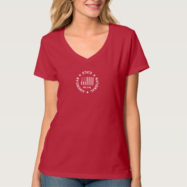 Camiseta Carimbo circular American State National Est 1776  (Frente)