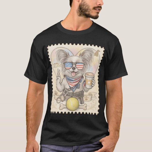 Camiseta carimbo da polícia Papillon (Frente)