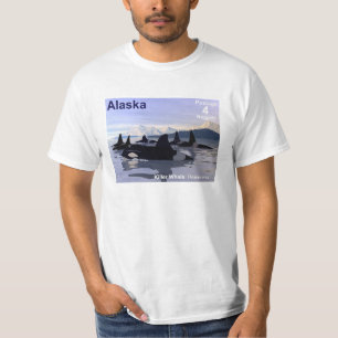 Camiseta Carimbo de Baleias Killer do Alaska