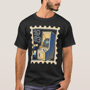 Camiseta Carimbo De Carimbo Com Computador De Jogo 1983