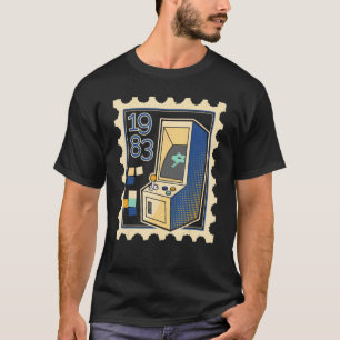 Camiseta Carimbo De Carimbo Com Computador De Jogo 1983