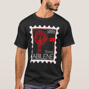 Camiseta Carimbo De Cartaz Com Turbina Eólica Antiga Em Abi