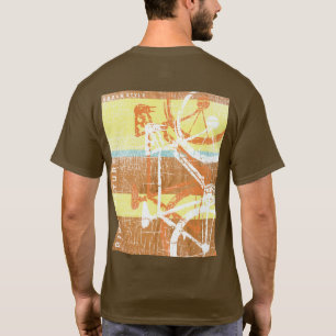 Camiseta Carimbo de chá legal e riscado, com tema de bicicl