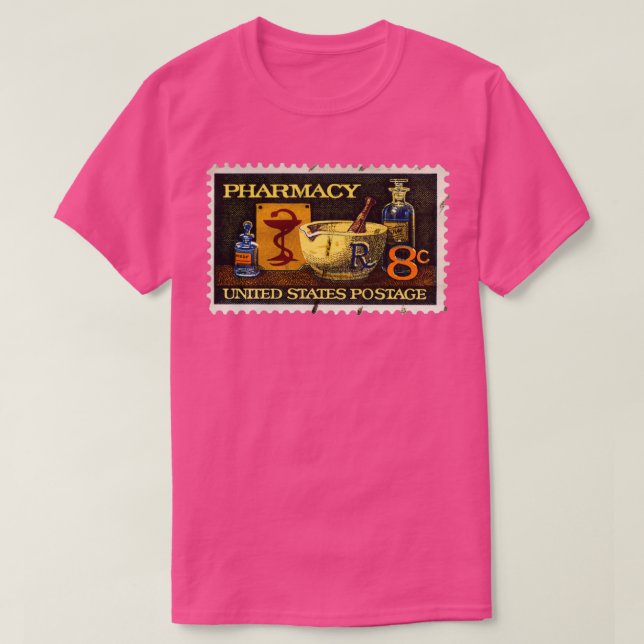Camiseta Carimbo de Farmácia com Bowl de Hygeia Honering Ph (Frente do Design)