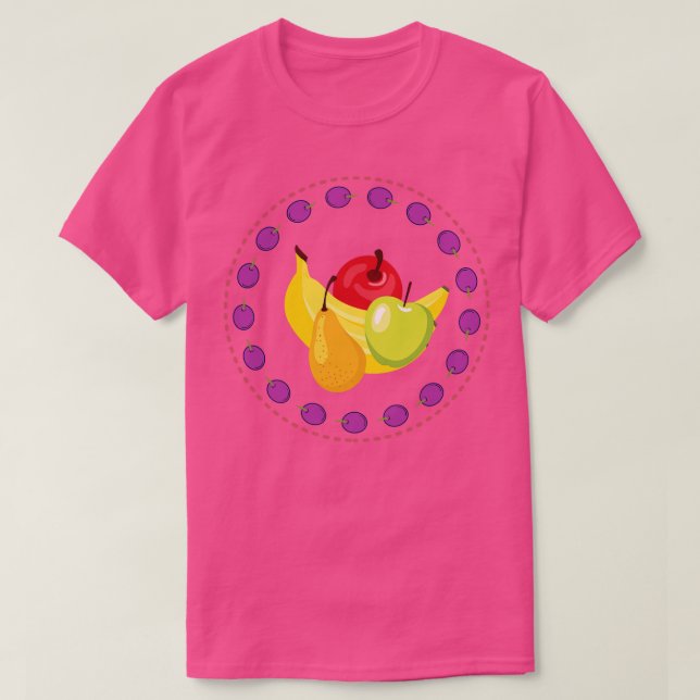 Camiseta Carimbo de Fruta de Corte (Frente do Design)