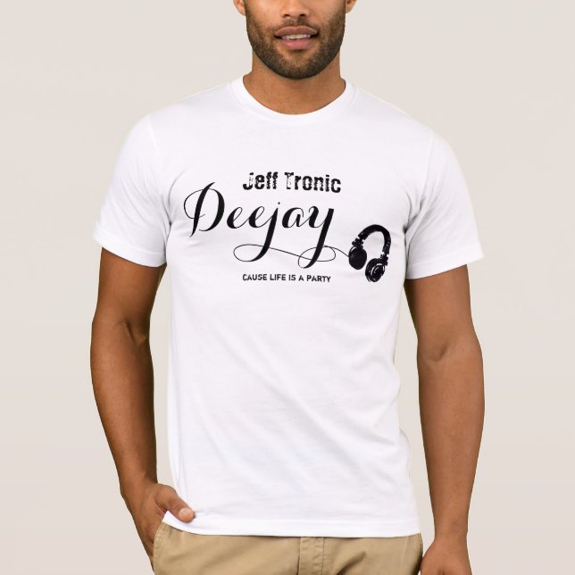 Camiseta carimbo de música personalizado para o DJ (Frente)