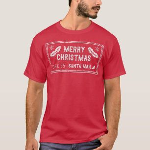 Camiseta Carimbo de Natal Divertido Feliz Natal Férias Feli