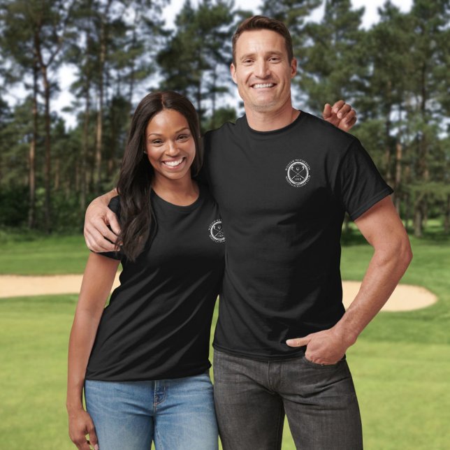 Camiseta Carimbo de Nome Personalizado do Clube de Golfe Br (Personalized White Golf Club Name Stamp T-Shirt)