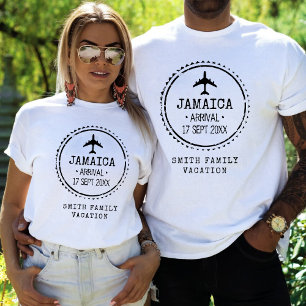 Camiseta Carimbo de Passaporte Férias em Família na Jamaica