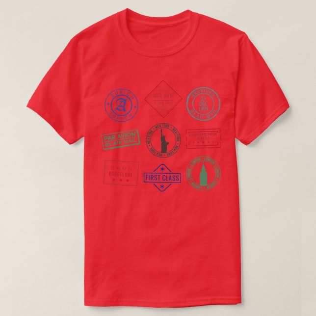 Camiseta Carimbo de Passaporte viagem (Frente do Design)
