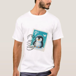Camiseta carimbo de pinguim
