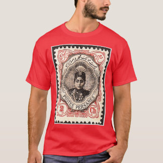 Camiseta Carimbo de Posto Qajar Carimbo Iraniano