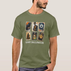Camiseta Carimbo de Vintagem do Halloween Gótico