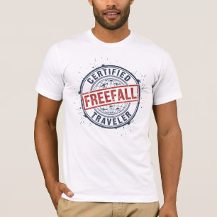 Camiseta Carimbo Grunge Viajante de Queda Livre Certificado